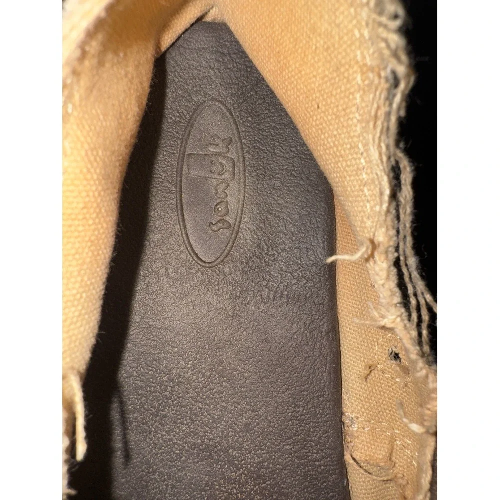 Sanuk Sidewalk Surfer Canvas Slip On Loafers Frayed Casual Shoes Brown Men's 10